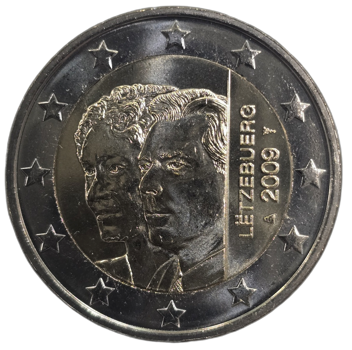 2 euros conmemorativa Gran duque Enrique y gran duquesa Carlota